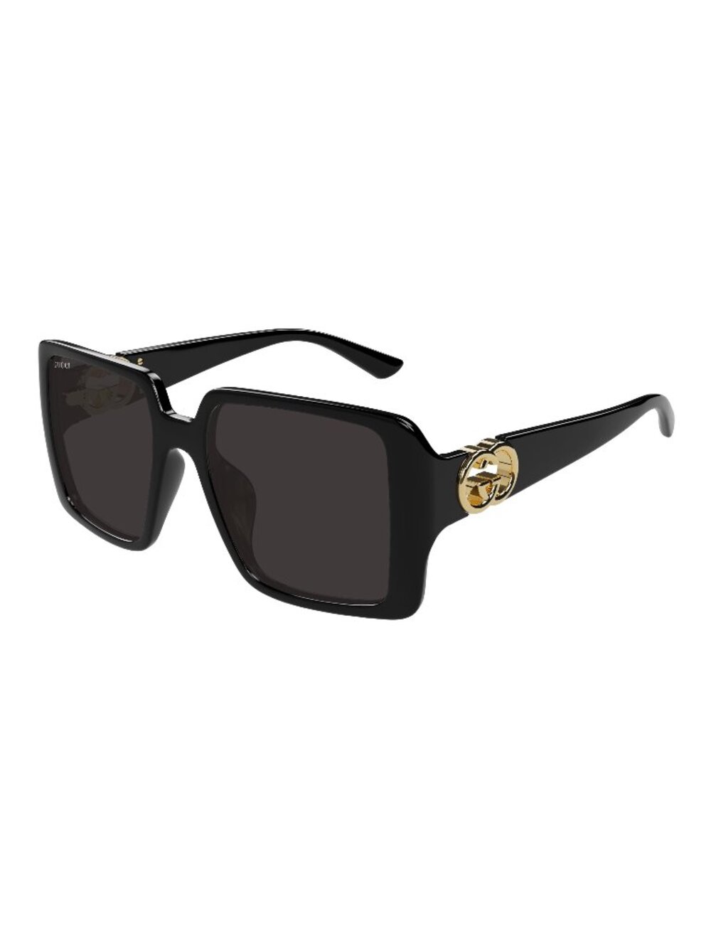 New Gucci Women's Sunglasses Black Square Grey Lens Injected Frame GG1692S 001